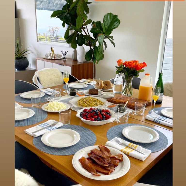 Candace Cameron-Bure Instagram - There’s nothing more important to me than being wife to Val and mama to my children. They always make me feel special, however today was tops. Church and brunch at home made with love by all of them and sweet flowers and gifts. Eggs cooked in bacon grease- you had me at first bite 😍🥰🤤