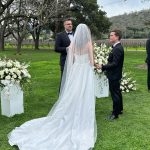 Candace Cameron-Bure Instagram - I present to you, Mr. and Mrs. Lev Bure 💍 ♥️. Words cannot express the joy we have felt this weekend celebrating the marriage of our son and his bride Elliott. We gained a beautiful daughter and a wonderful family to do life with. I have an overwhelming sense of love, joy, peace and contentment thanks to God’s blessing of family and friendship. My heart is so full ♥️♥️♥️. I’m grateful for our generational blessing of long lasting Christ-centered marriages; to have a legacy of great-grandparents and grandparents who have shown us the way. And now, being the example for our children and their children to come 🙏🏻. If this isn’t a blessing, I don’t know what is 🥺♥️🙌🏼. What a celebration it was!! The Holy Spirit was present, the gospel was preached and love filled the air. Covenant vows were made and hearts watching were reminded of theirs long ago ♥️♥️. We talked, we ate, speeches were given, toasts were made, we laughed, we danced, we celebrated 🥂 ! What a glorious day!!!! This mama is over the moon HAPPY!!!! Congratulations to Lev and Elliott Bure!!!!!! 💒💍❤️🥂 📸 @michaelderjabinphoto