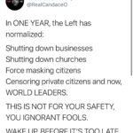 Candace Owens Instagram - Leftists are so blinded by their hatred for Trump that they do not understand how absolutely terrifying it is that tech companies can censor the sitting President of the United States. They will not get it until ALL of their freedoms are gone. The union is broken. America is no longer America. They are SO blinded by hatred.