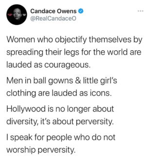 Candace Owens Instagram - Sorry I’m *still* not sorry. 

#BringBackManlyMen