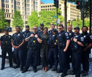 Candace Owens Instagram - The highlight of my day today.
To my men and women in blue: America loves you. Your badges are honorable—and for as long as God continues to bless me with a platform, I will continue to use my voice to lend support to you all. 
Thank you for risking your lives, every single day.

#BackTheBlue