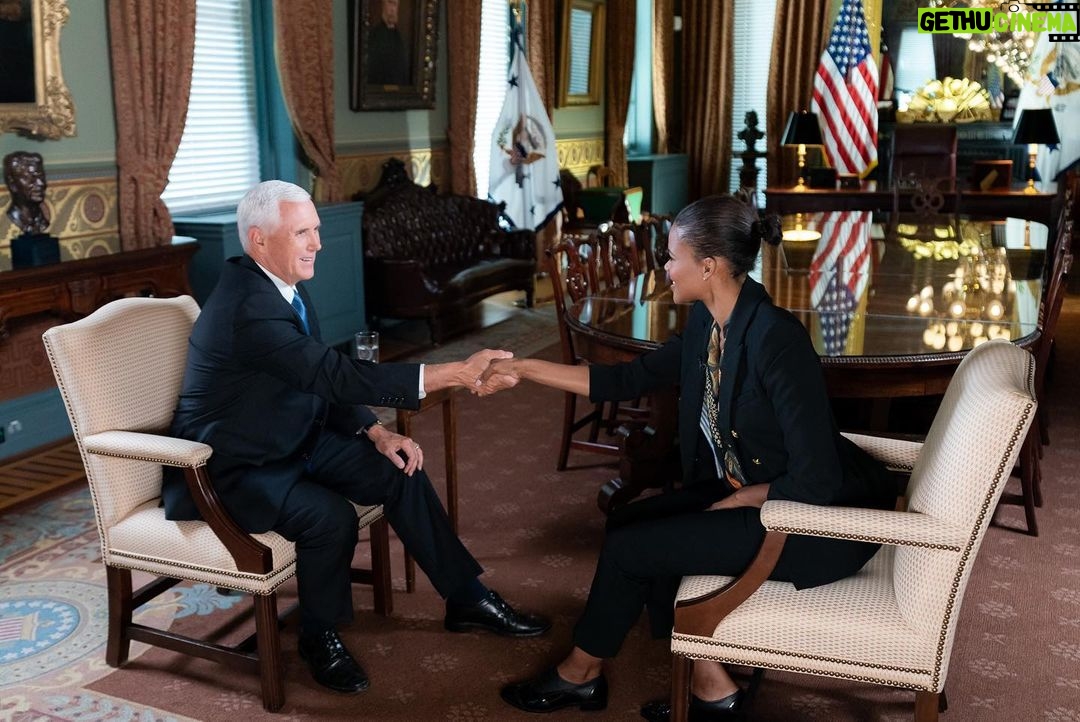Candace Owens Instagram - Coming soon. #CandaceOwensShow @vp @prageru Official White House Photo by Tia Dufour. This photograph is provided by THE WHITE HOUSE as a courtesy and may be printed by the subject(s) in the photograph for personal use only. The photograph may not be manipulated in any way and may not otherwise be reproduced, disseminated or broadcast, without the written permission of the White House Photo Office. This photograph may not be used in any commercial or political materials, advertisements, emails, products, promotions that in any way suggests approval or endorsement of the President, the First Family, or the White House.