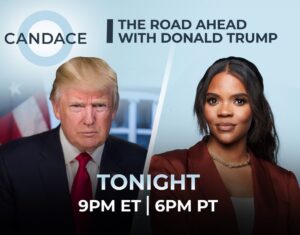Candace Owens Instagram - Tonight my interview with President Trump premieres on @candaceshow. 

Here is why I love Trump, unapologetically. 

Some of the republicans and conservatives you follow are not what they seem to be behind closed doors. They have assistants and interns running their social media pages and when you set up an interview them, their “team” hands you a list of questions you aren’t allowed to ask them. 

Not Donald Trump. 

He is exactly who he says he is. He came on the show this week and his team gave us ZERO notes regarding what we could or could not say. 

He is electric but most importantly—he refuses to be transformed or managed into someone that he isn’t. 

Kanye West has the same spirit. 
It is why I am inspired by them both. 

It takes a lot of courage to be who you are when the entire world and the mainstream media wants you to bend the knee to their motives.

This was a riveting interview and I asked him everything— no holds barred. 

Head over to dailywire.com/subscribe to watch it live tonight. Use my code: Candace for 25% off. 

Trust me: you’re not going to want to miss this. Especially his answer to my question about 2024...

#candaceshow