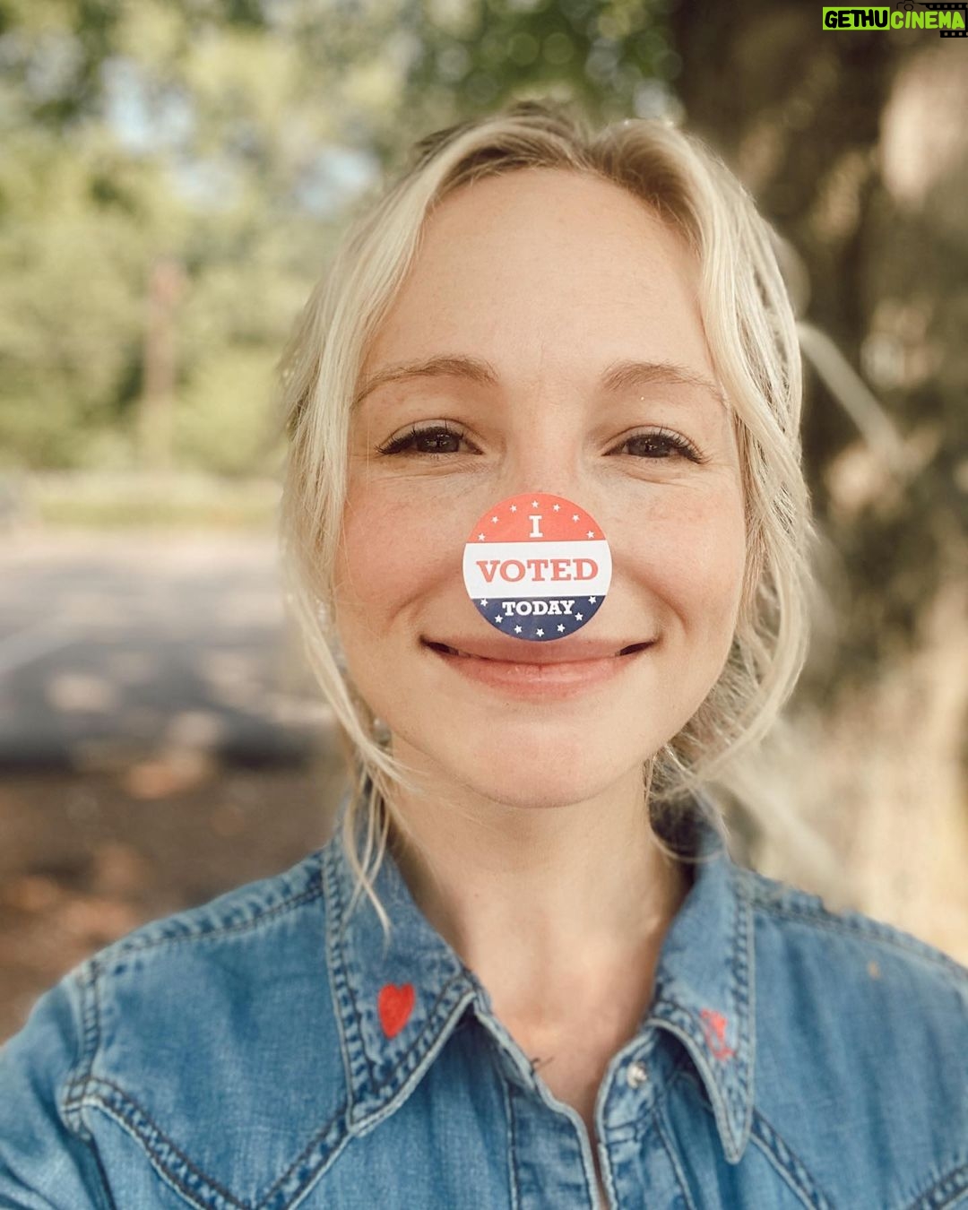 Candice King Instagram - The hottest summer accessory is an early voting sticker 🗳️ Get out there and VOTE Nashville! 👏 Nashville, Tennessee