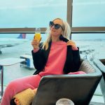 Candice King Instagram - @asuperbloompod Superbloom Suit LIVE now 🥂 perfect to wear for traveling, sipping mimosas, and while sitting on top of your overpacked suitcase trying with all your might to zip is closed ✌️ visit @merchbyblankclo x