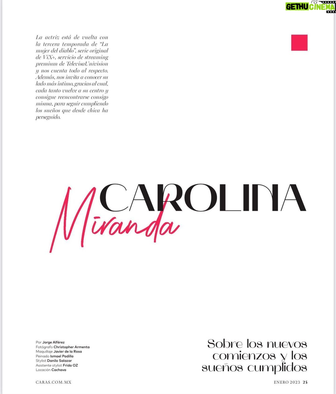 Carolina Miranda Instagram - 🚨🔥 Hola 2023 🔥🚨 Gracias @carasmexico por la portada,la plática y la conexión ❤️ de mis entrevistas favoritas y que hermoso empezar el año con ustedes !!! Por @joalferez Fotografo @khrisarm Maquillaje @delarosamakeup Peinado @izmael_padilla Stylist @daniloosalazar Locación @cachava_mx Manager @prensa_danna Tremendo equipo !!!! 🤩🙌