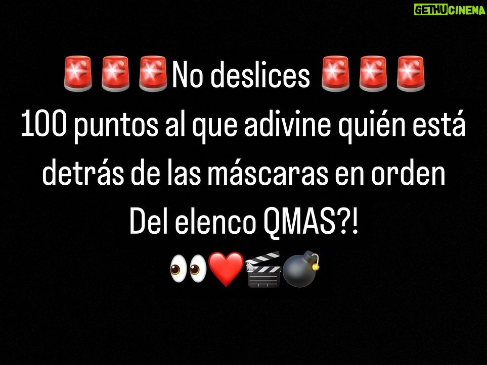 Carolina Miranda Instagram - 💣🔥100 puntos al que adivine quién está detrás de las máscaras del elenco QMAS?! 🔥💣 😂😂😂 LOS AMO !!!! ❤️ a todos gracias por tanto amor y cariño para este proyecto ❤️