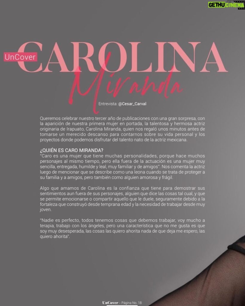 Carolina Miranda Instagram - Es un honor para mi ser la primer mujer en esta revista @infactmag gracias por darnos espacio,voz y reconocimiento!!! ❤🔥💫 Que siga llegando tanta luz como sea posible en este camino 🙌🎬