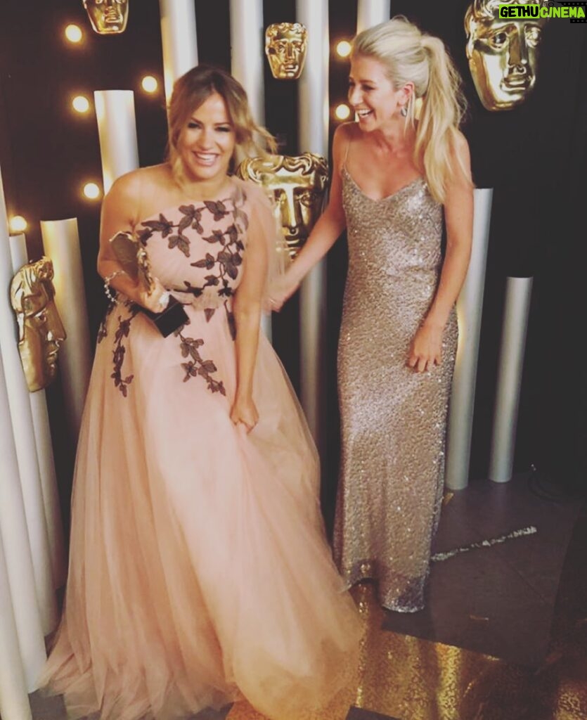 Caroline Flack Instagram - I loved this whole day so much. Truly proud to still work with the best in the biz... and @sarahtv looks so beautiful here .. good times ❤️❤️❤️ @bafta @nisha_stylist @schullerinc