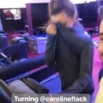 Caroline Flack Instagram - HATE running ... but love training with this one @bradleysimmonds