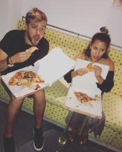 Caroline Flack Instagram - This is how we watch the show @iaindoesjokes