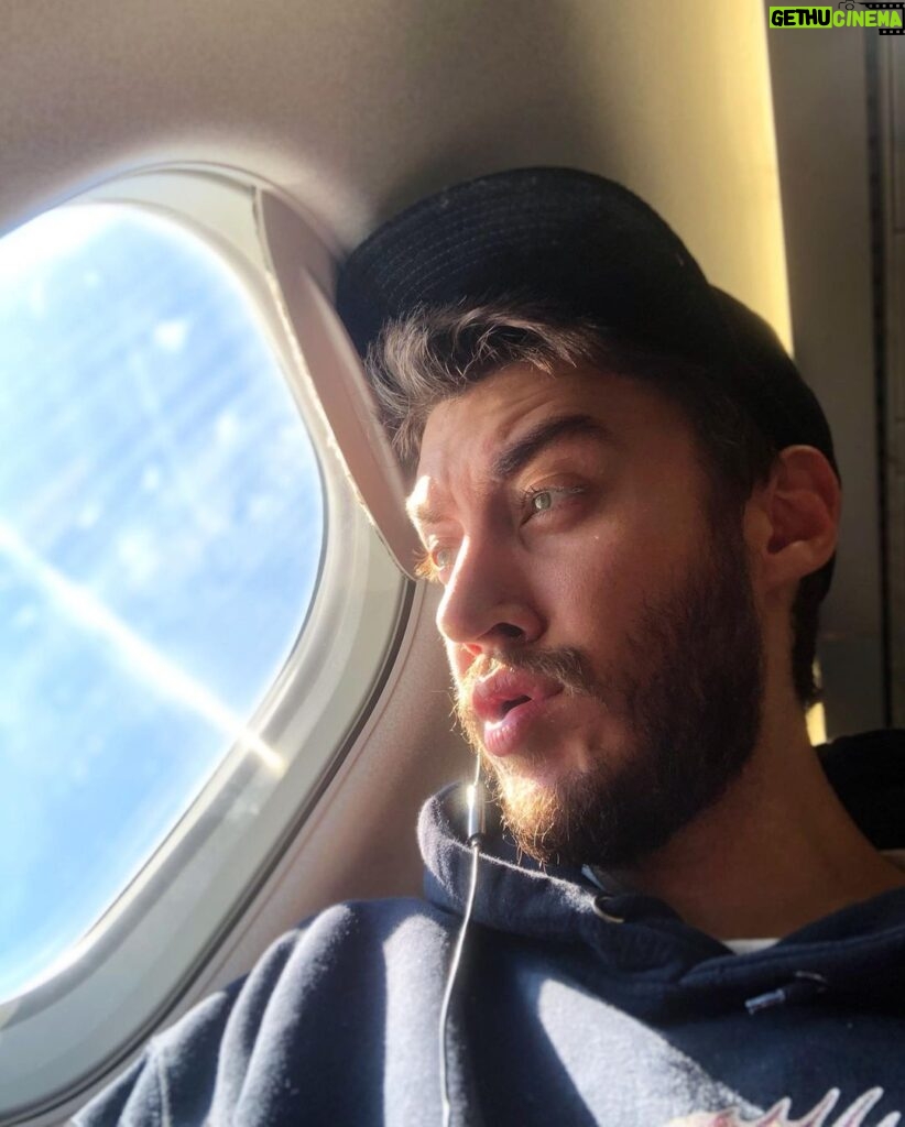 Casey Frey Instagram - More thinking when on plane..✈️🙁 It’s always so easy to be mean to people on ground..😔but up here..it’s harder 2💗 #letsgetnicerONtheground