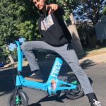 Casey Frey Instagram - @takewheels made me a custom electric bang rider.⚡️Shit rips. Soooo many moms asking for a “ride” to “work” the ozone prolly bout healed at this point😛🌍