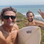 Casey Neistat Instagram - trying to teach Ilya how to surf. also I was either attacked by a shark or bumped my knee in a rock.. not sure which one