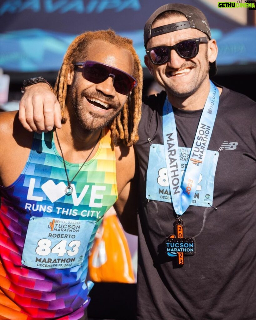 Casey Neistat Instagram - mission accomplished! 17 years ago i set a goal of breaking 3 hours in a marathon, i failed my first 24 attempts. today i did it. thanks @robertomandje for being the best coach and yelling at me at mile 24 to go faster. pics by @pacephoto