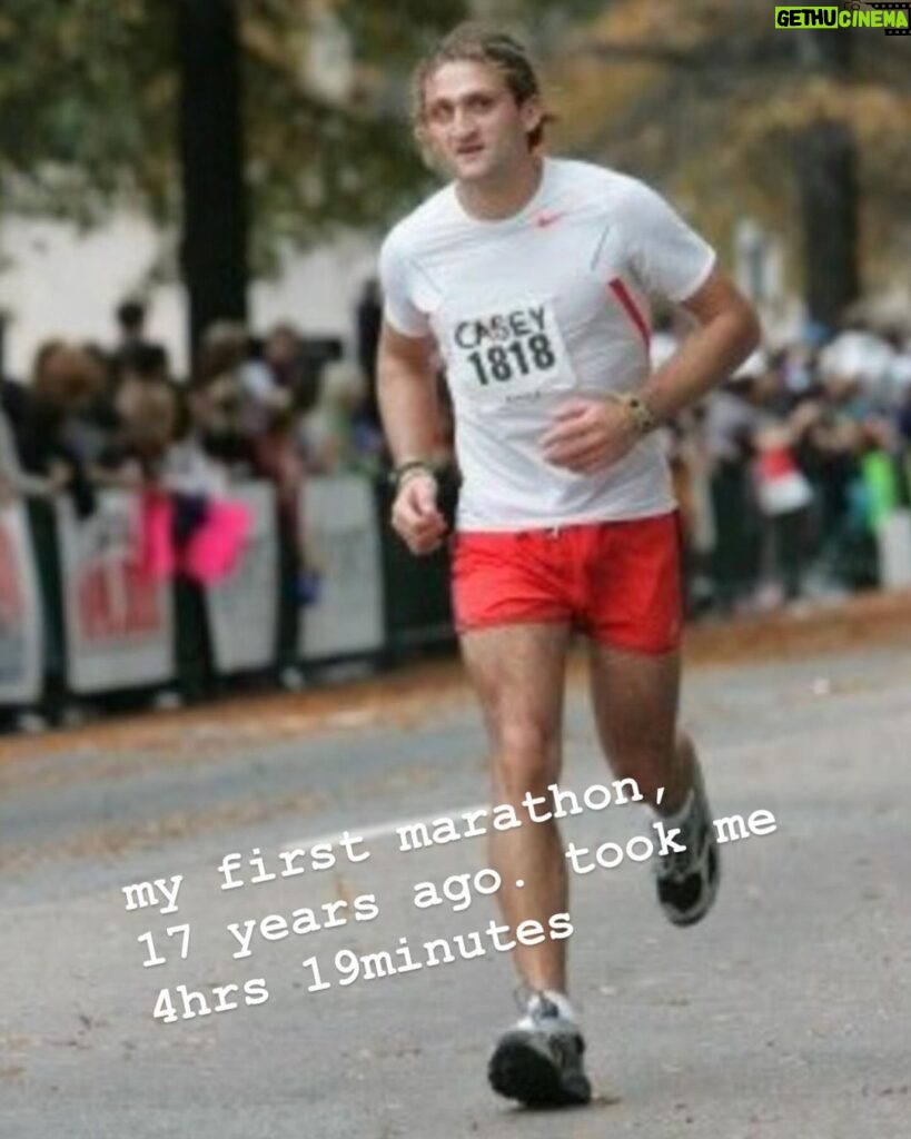 Casey Neistat Instagram - mission accomplished! 17 years ago i set a goal of breaking 3 hours in a marathon, i failed my first 24 attempts. today i did it. thanks @robertomandje for being the best coach and yelling at me at mile 24 to go faster. pics by @pacephoto
