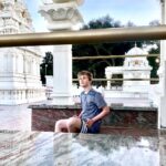 Casey Simpson Instagram - thinking of an Instagram caption. Too meta? Malibu Hindu Temple
