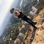Casey Simpson Instagram - nice meeting you Dwayne Johnson Behind the Hollywood Sign, Los Angeles