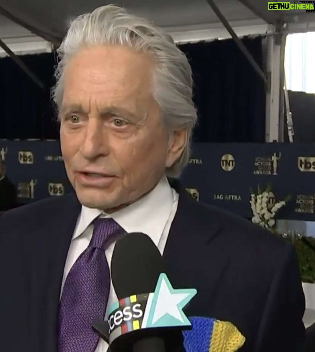 Catherine Zeta-Jones Instagram - So proud of my SAG nominated husband. Note the Ukrainian flag colored pocket squares. Keep the people of Ukraine in our prayers. #westandwithukraine