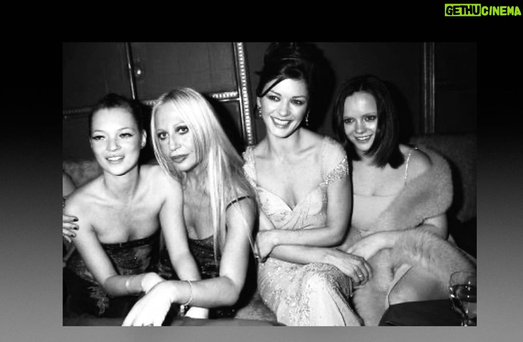 Catherine Zeta-Jones Instagram - FBF! OMG! A Wednesday Addams premonition! Me with Christina Ricci in Paris, during the 90’s at Kate Moss’ 25th birthday party hosted by Donatella Versace. Love it!