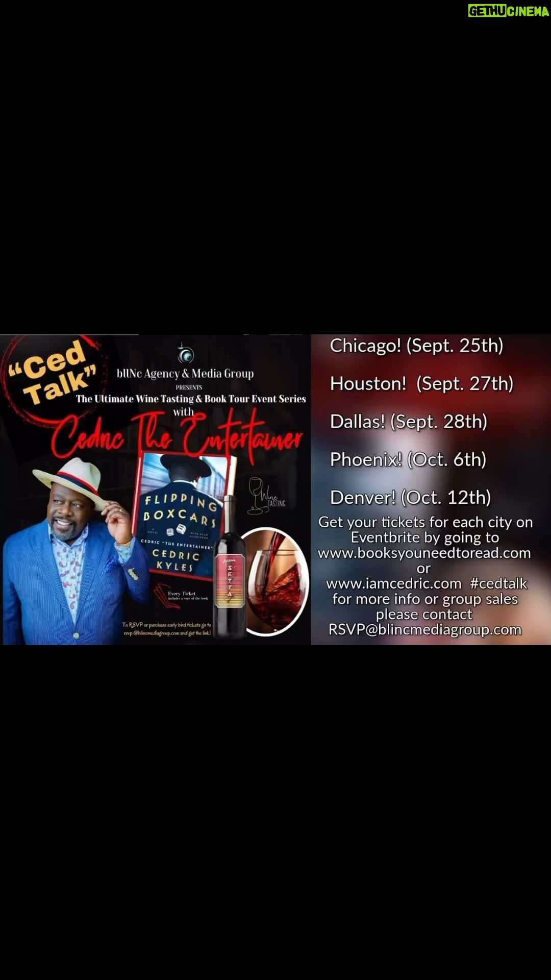 Cedric the Entertainer Instagram - It’s almost that time! I’m hitting the road & coming to a city near YOU!!! Get your tickets TODAY!!! go to eventbrite.com and search #CEDTALK For VIP PKG TIX go to LINK IN BIO!! 🔝 Come hang out with ya boy! I’ll Holla #FlippingBoxcars #CedWroteIt