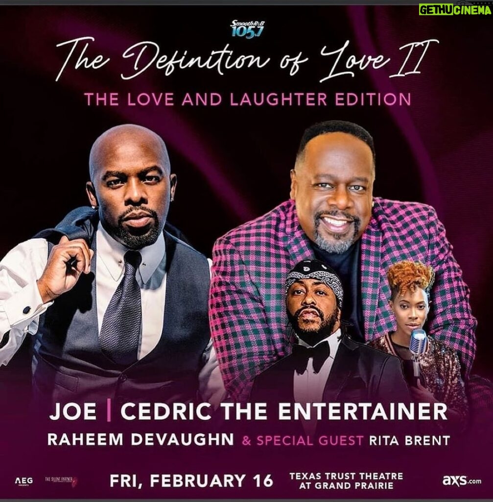 Cedric the Entertainer Instagram - DALLAS/Ft WORTH WE’RE HERE!! 🛬 LET’S KEEP THE LOVE FLOWING!!! ✨✨TONIGHT✨✨ @therealjoethomas @raheem_devaughn @ritabrentcomedy and yours truly @cedtheentertainer at @txtcutheatre LOVING, LAUGHING AND VIBING ALL NIGHT✌🏾 Dallas, Texas