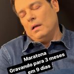 Celso Portiolli Instagram - Estamos numa maratona pesada, gravando para mais de 3 meses em 9 dias. Boraaaaa!!!!