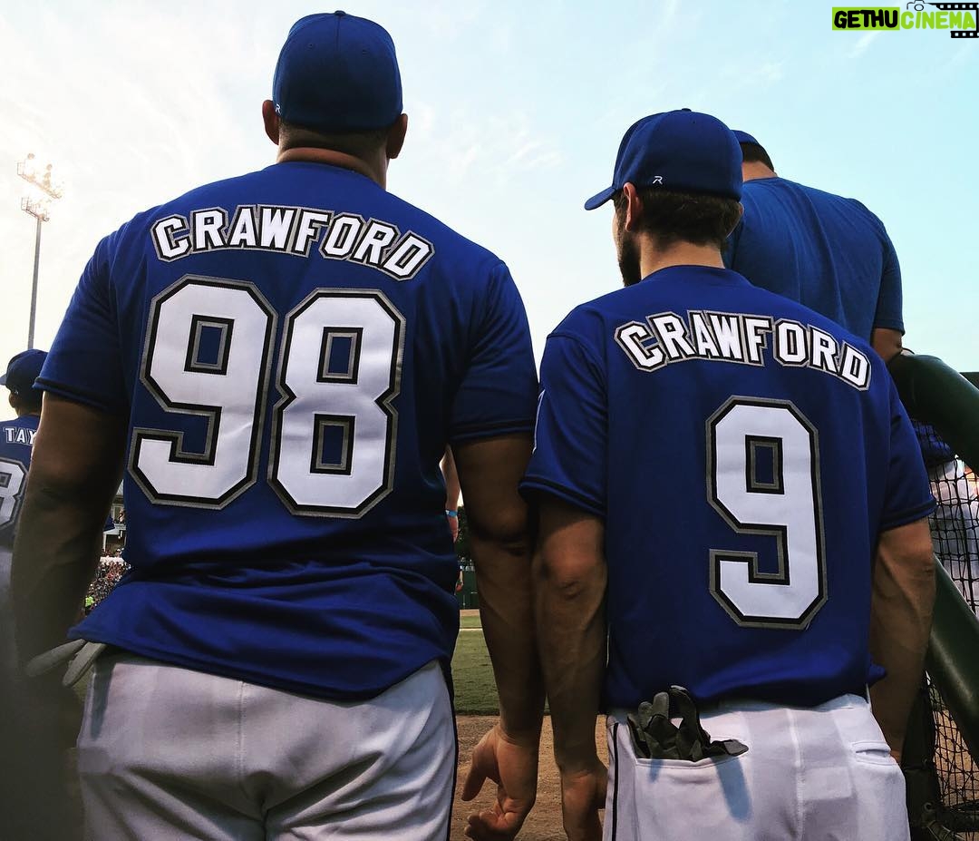Chace Crawford Instagram - Dirk's Heroes charity baseball game with another, slightly more athletic Crawford. @tcrawford98