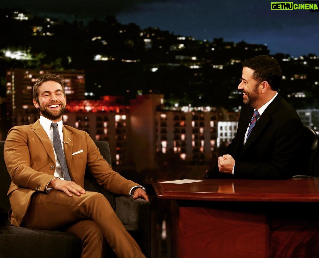 Chace Crawford Instagram - All fun and games on @jimmykimmel tonight check it out. I was hoping he'd make a crack about my suit and then I could be like, no it didn't come with a pumpkin spice latte... But he didn't. I was ready for that joke.
