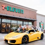 Chandler Hallow Instagram - Feastables is now available in EVERY 7-Eleven and Speedway in America! We are giving away a LAMBO to one person who buys Feastables anywhere in the next 7 days! GO BUY!