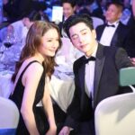 Chanon Santinatornkul Instagram - Thank you for having us krub 💙🤍 @unicef_thailand @panglamsam #bluecarpetgala