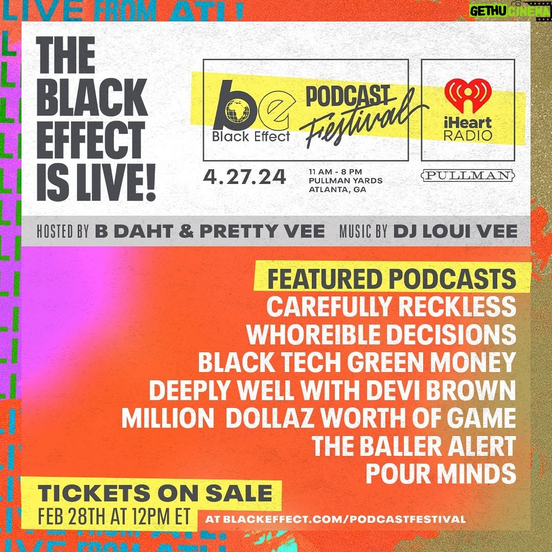 Charlamagne Tha God Instagram - Just announced πποΈ Our #BEPodcastFestival GOES DOWN April 27th in ATL π Tix on sale ποΈTOMORROW 02/28 at 12P π set those reminders π€³π½π³ All deets at: www.BlackEffect.com/PodcastFestival Atlanta, Georgia