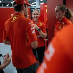 Charles Leclerc Instagram - A visit to the Scuderia 🏎️ Take a look at when @maya_weug and @aurelianobels16 went to catch-up with @charles_leclerc in the F1 garages ⭐️ #F1Academy #SaudiArabianGP Jeddah, Saudi Arabia