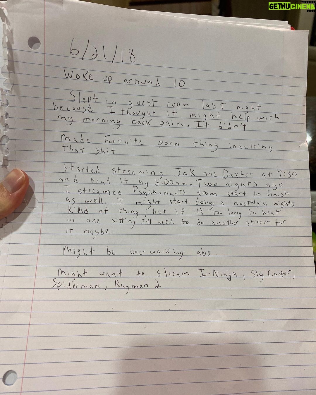 Charles White Jr. Instagram - Last year I tried doing a nightly journal going over things I did that day. I stopped after like a month, but here’s the kind of shit I wrote in it