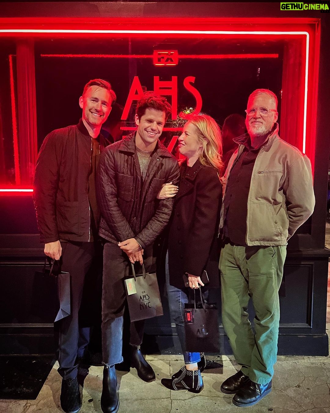 Charlie Carver Instagram - We laughed. We cried. We learned our safewords… All geared up for a Saturday night. Check out the INCREDIBLE AHS:NYC shop on Christopher Street if you can ⛓ #ahs #ahsnyc @ahsfx @hulu Christopher Street/West Village, NYC