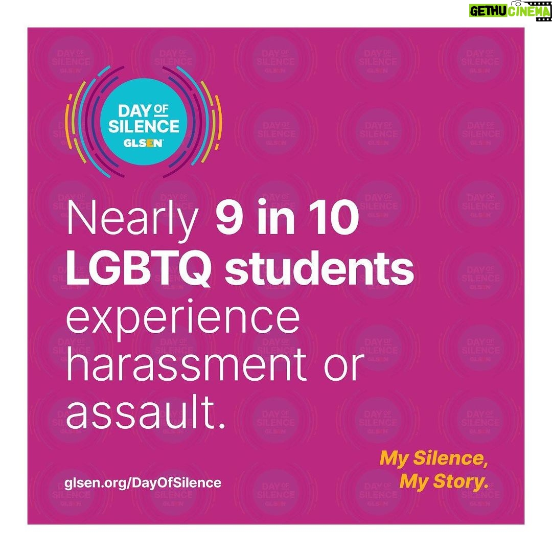Charlie Carver Instagram - Read that again... NINE out of TEN(!) Join me in solidarity with tens and thousands of students around the world as we protest the erasure and silencing of LGBTQ+ students on April 23, during @glsen #DayOfSilence. You can check out resources, and participate virtually and in-person, by visiting glsen.org/DayOfSilence. Together, we’ll #BreakTheSilence, and make schools a more inclusive and safer place for LGBTQ+ students.