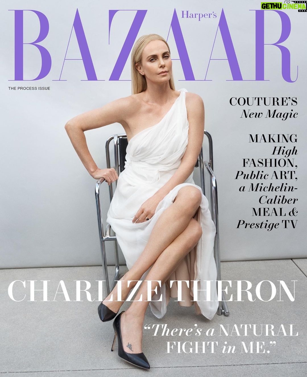 Charlize Theron Instagram - Thanks @harpersbazaarus for having me. Editor-in-Chief: @samiranasr Photographer: @josholins Stylist: @stella_greenspan Creative Director: @lauragenninger Hair: @hairbyorlandopita Makeup: @sallybranka Manicures: @tombachik Production: @lolaproduction Set Design: @heathmattioli Story by: @leahchernikoff Entertainment Director: @angcutt