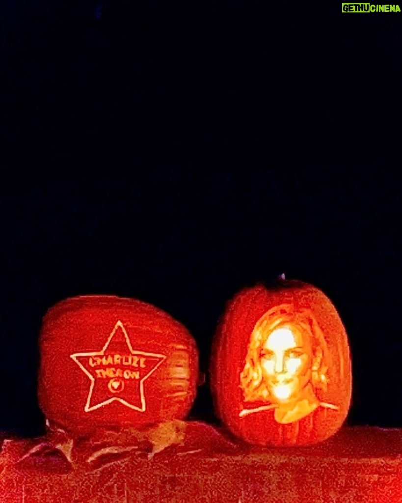 Charlize Theron Instagram - You know you’ve made it when you get your own pumpkin!! Nights of the Jack