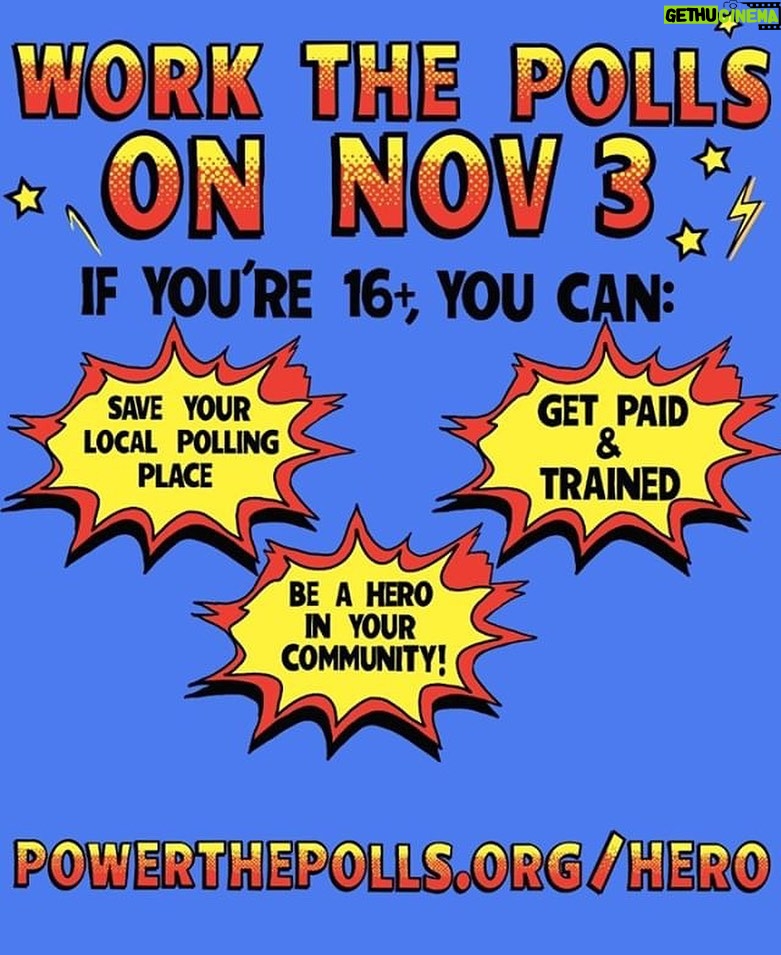 Charlize Theron Instagram - Don’t let your local polling place close! If you’re over 16, sign up TODAY to be a poll worker at powerthepolls.org/hero & share! You not only get paid for your heroic work, but you’ll help end the national poll worker shortage we’re facing in 2020. Everyone gets free PPE too. If we don’t recruit more people, many polling locations will close! Please help reach our goal of signing up 250,000 poll workers. You’ll be a hero in your community by protecting the right to vote for your neighbors. Join the movement and be a #pollhero today! Link in my bio to signup xx