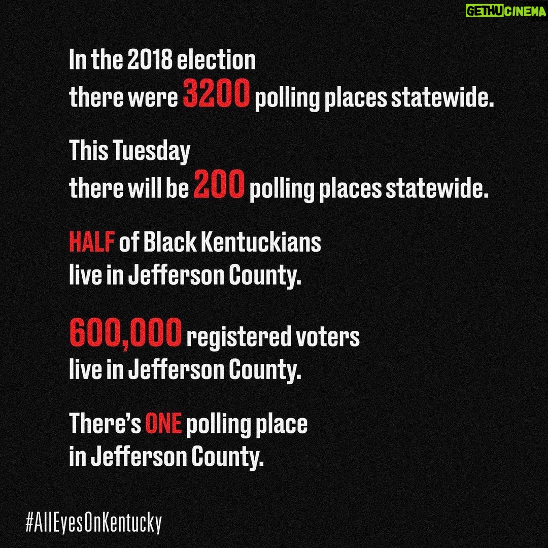 Charlize Theron Instagram - Need some #MondayMotivation? How about helping to keep #AllEyesOnKentucky. In case you haven’t heard, tomorrow in Louisville, KY - where Breonna Taylor was murdered - 600,000 registered voters will only have ONE polling place to vote. This is beyond unacceptable. Swipe for more info and action items to help ensure a fair election for this crucial Senate race.