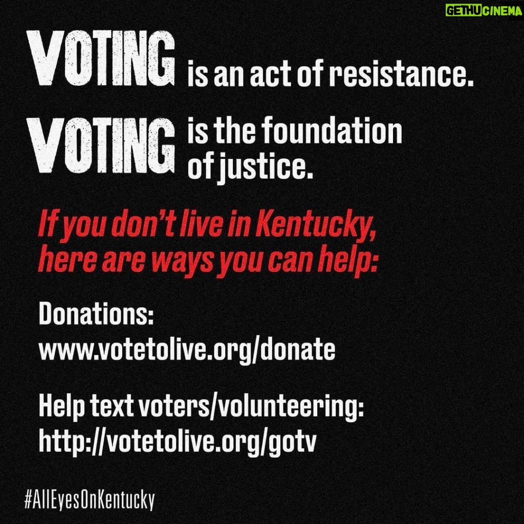 Charlize Theron Instagram - Need some #MondayMotivation? How about helping to keep #AllEyesOnKentucky. In case you haven’t heard, tomorrow in Louisville, KY - where Breonna Taylor was murdered - 600,000 registered voters will only have ONE polling place to vote. This is beyond unacceptable. Swipe for more info and action items to help ensure a fair election for this crucial Senate race.
