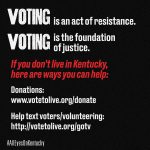 Charlize Theron Instagram - Need some #MondayMotivation? How about helping to keep #AllEyesOnKentucky. In case you haven’t heard, tomorrow in Louisville, KY - where Breonna Taylor was murdered - 600,000 registered voters will only have ONE polling place to vote. This is beyond unacceptable. Swipe for more info and action items to help ensure a fair election for this crucial Senate race.
