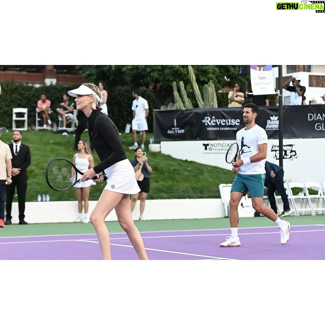 Charlize Theron Instagram - This week I got to immerse myself in two of my favorite things: Tennis, and @CTAOP π Had a blast out in the desert for @DesertSmash ββ got to play doubles with @bigfoe1998 and the one and only @djokernole, take on two powerhouses @vichka35 and @yvonneorji, and ALL was in support of CTAOPβs work uplifting young people in Southern Africa. So grateful to everyone who came out, and the team who has kept this epic event going strong for 20 years! Photo credit: 1 - π· - @bknownagency 2 - π· - @hairbyadir 3 - π· - @gettyimages 4 - π· - @hairbyadir 5 - π· - @tonythetigercrago 6 - π· - @grosbygroup 7 - π· - @ctaop 8 - π· - @katyakeely 9 - π· - @tonythetigercrago 10 - π· - @tonythetigercrago La Quinta, California