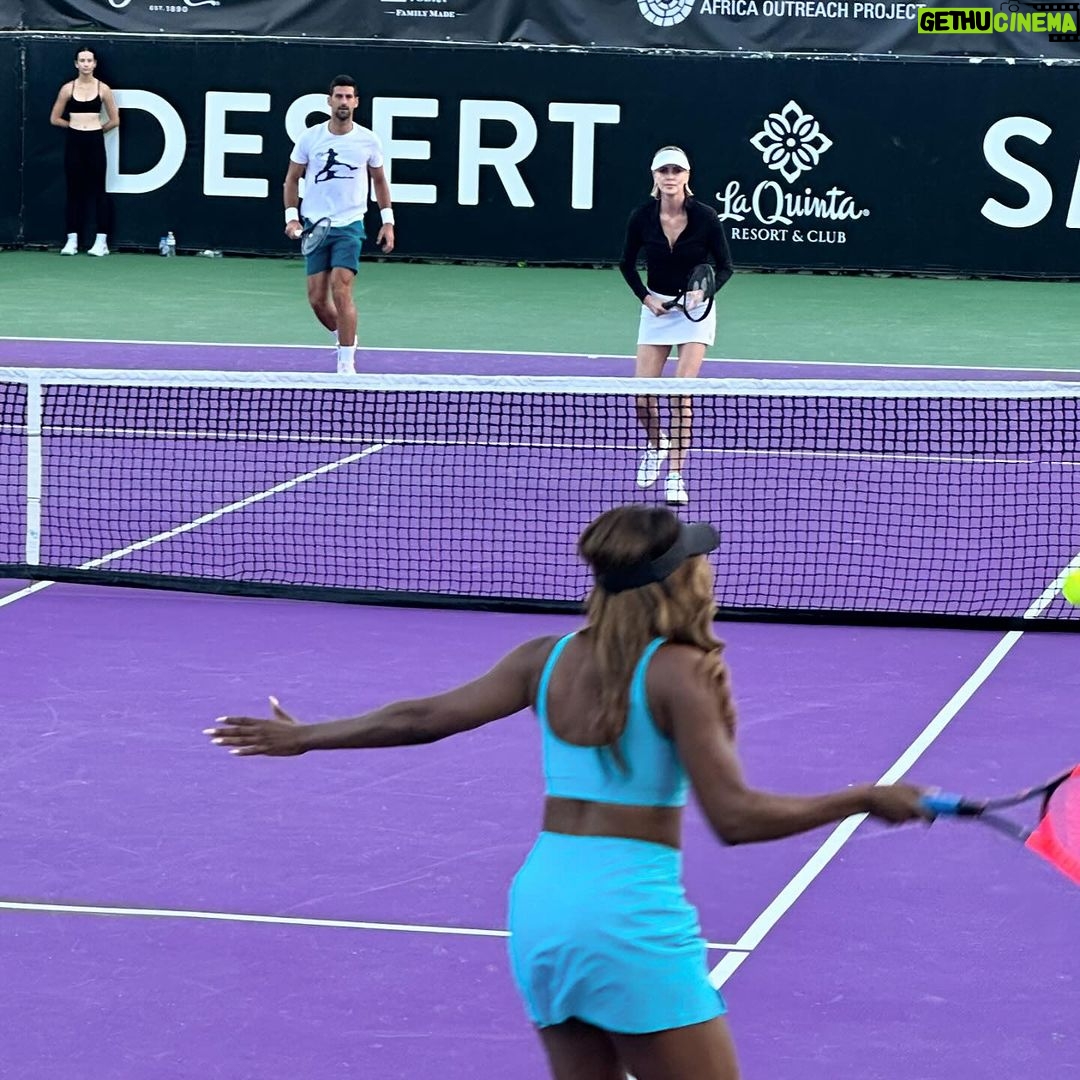 Charlize Theron Instagram - This week I got to immerse myself in two of my favorite things: Tennis, and @CTAOP π Had a blast out in the desert for @DesertSmash ββ got to play doubles with @bigfoe1998 and the one and only @djokernole, take on two powerhouses @vichka35 and @yvonneorji, and ALL was in support of CTAOPβs work uplifting young people in Southern Africa. So grateful to everyone who came out, and the team who has kept this epic event going strong for 20 years! Photo credit: 1 - π· - @bknownagency 2 - π· - @hairbyadir 3 - π· - @gettyimages 4 - π· - @hairbyadir 5 - π· - @tonythetigercrago 6 - π· - @grosbygroup 7 - π· - @ctaop 8 - π· - @katyakeely 9 - π· - @tonythetigercrago 10 - π· - @tonythetigercrago La Quinta, California