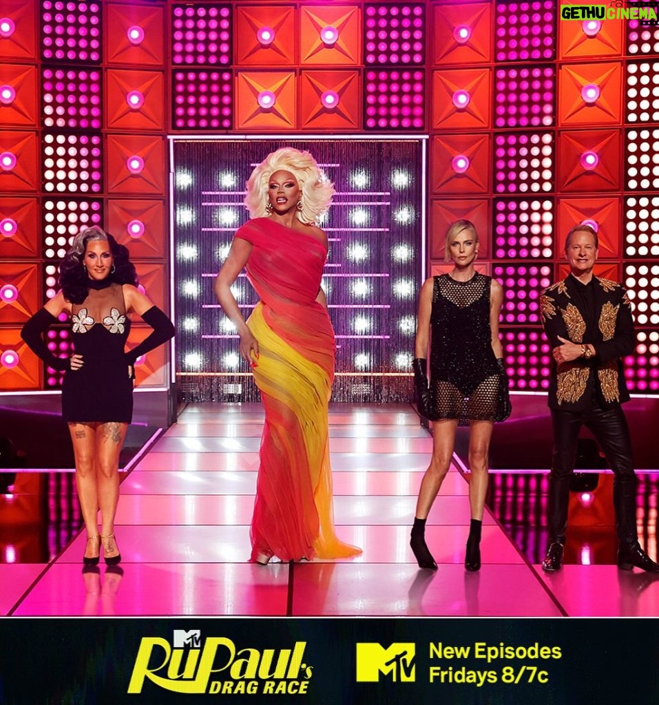 Charlize Theron Instagram - It’s a dream come Ru! 💫 I’m guest-judging the premiere of #DragRace TONIGHT at 8p on @mtv 👑 #queensonly