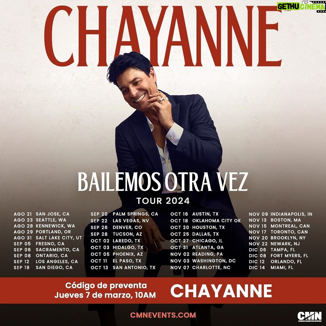 Chayanne Instagram - Mi gente bonita, prepárense para la preventa de mañana 🕺#BailemosOtraVezTour US 🇺🇸