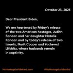 Chelsea Handler Instagram - Today we came together in solidarity not to divide but to unite to thank President Biden for his work releasing hostages and urge all to leave #NoHostageLeftBehind