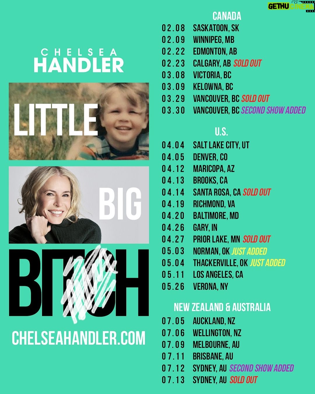 Chelsea Handler Instagram - SECOND SHOWS ADDED in VANCOUVER and SYDNEY, and just added THACKERVILLE, OK! ⬆️ Link in bio for tickets. Use pre-sale code: LITTLE