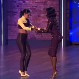 Cheryl Cole Instagram - When you haven’t danced this style in 30 years and @otimabuse calls u out to do it NOW.. then the audience starts chanting do it do it .. and so ... you do 😭💃🏻🤦🏻‍♀