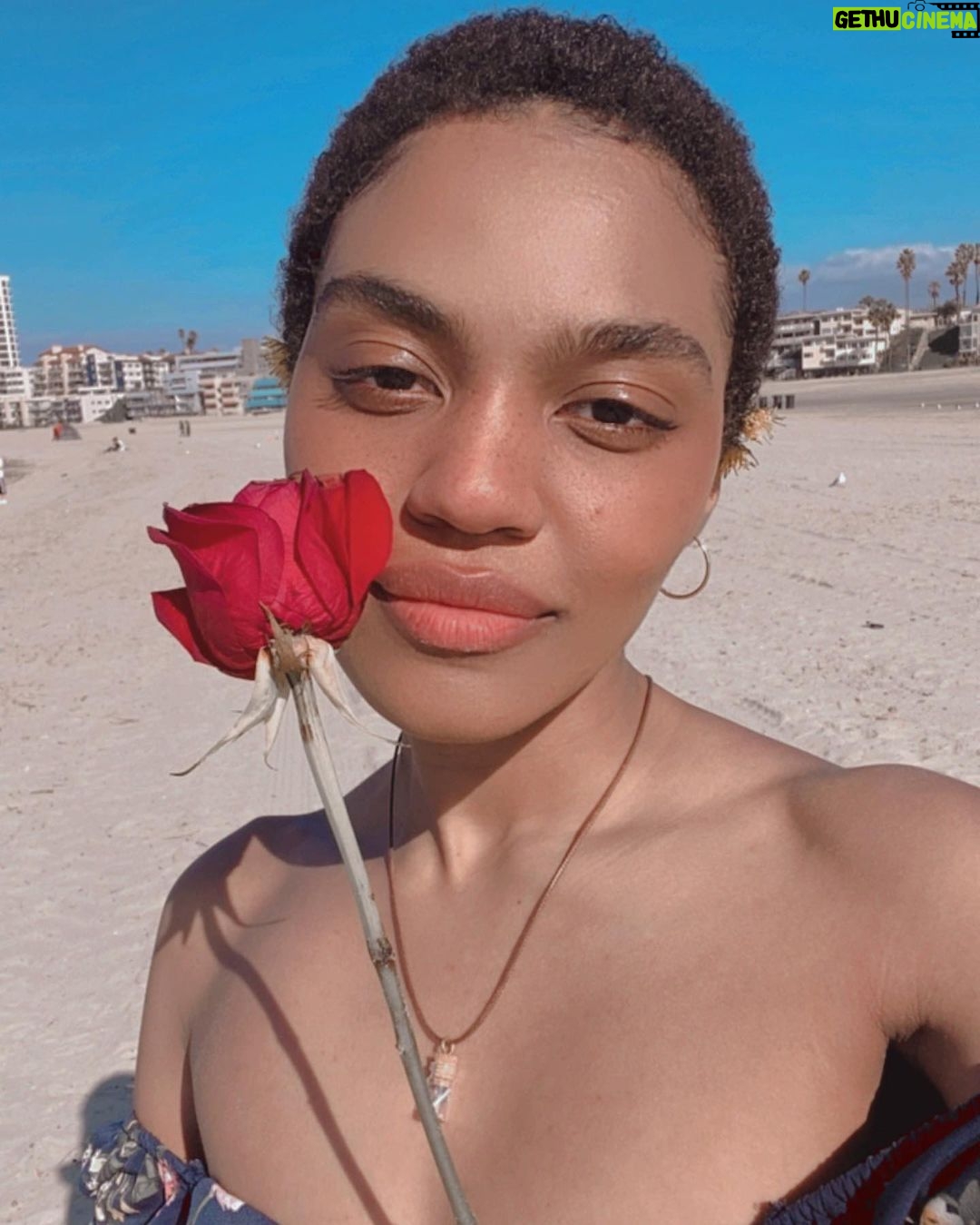 China Anne McClain Instagram - a sweetheart gave me a rose at the beach. I hope all his dreams come true ❤️